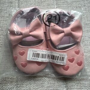 Pink Baby Shoes with Heart Design